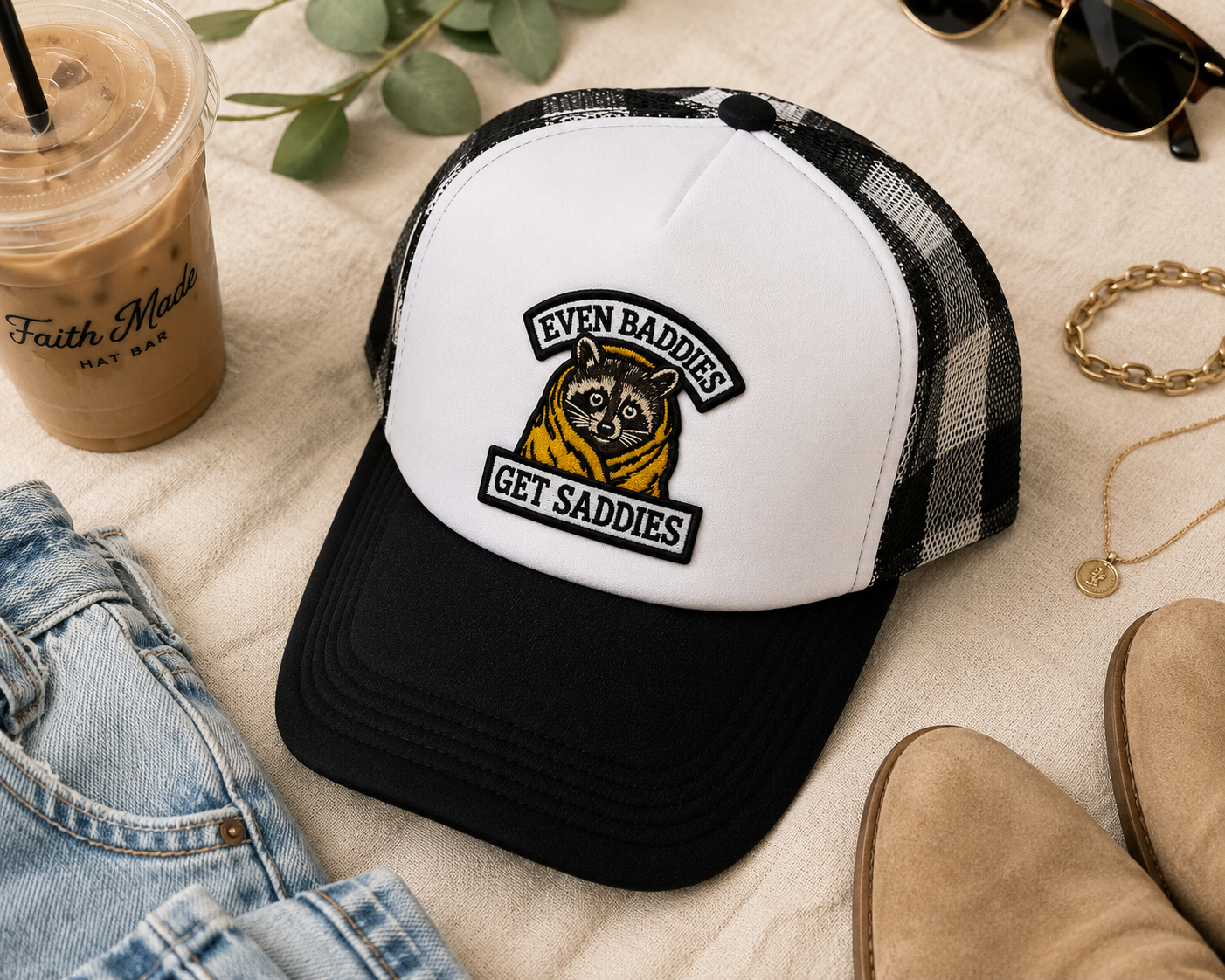 Even Baddies Get Saddies Trucker Hat