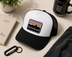 God Is Good Trucker Hat | White & Black Faith-Inspired Foam Mesh Cap