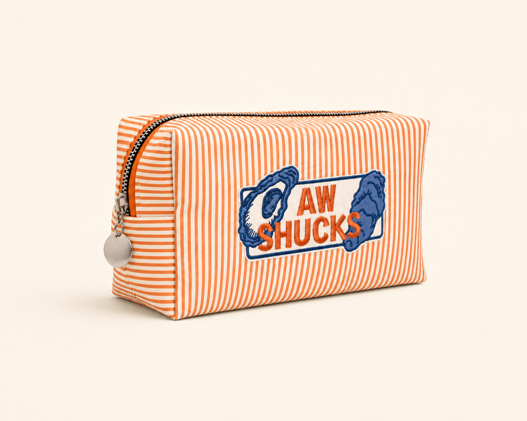 Aw Shucks Seersucker Makeup Pouch