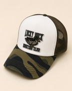 Lucky Duck Hunting Club Trucker Hat | Camo Outdoor Snapback Hat