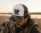 Lucky Duck Hunting Club Trucker Hat | Camo Outdoor Snapback Hat