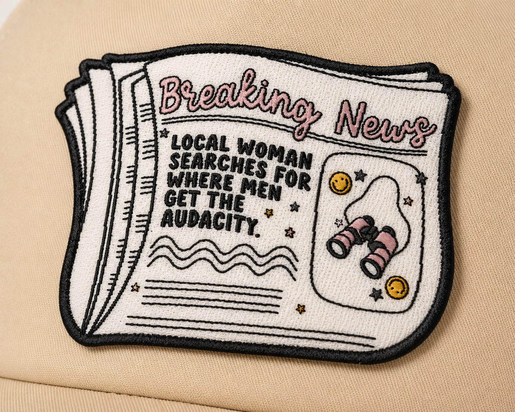 Breaking News Trucker Hat | Neutral Statement Patch Hat