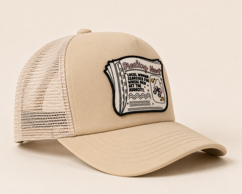 Breaking News Trucker Hat | Neutral Statement Patch Hat